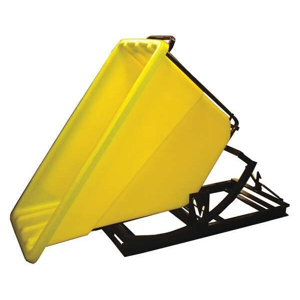 Self Dumping Hopper, 750 lb., Poly, Yellow