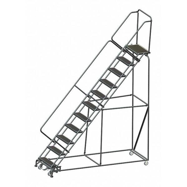 143" H Steel Slope Lockstep Rolling Ladder, 11 Steps, 450 lb. Load Capacity