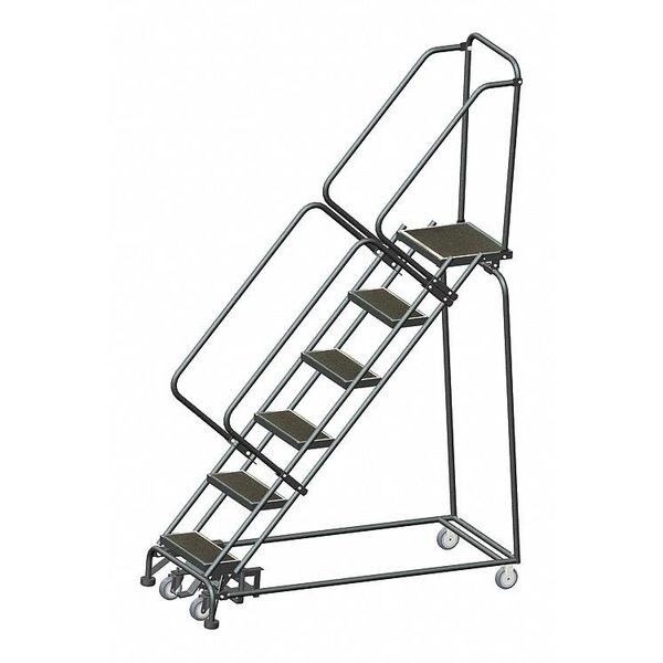 93" H Steel Rolling Ladder, 6 Steps, 450 lb. Load Capacity