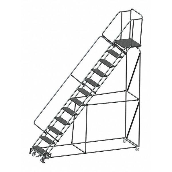 153" H Steel Slope Lockstep Rolling Ladder, 12 Steps, 450 lb. Load Capacity