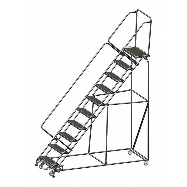 133" H Steel Slope Lockstep Rolling Ladder, 10 Steps, 450 lb. Load Capacity