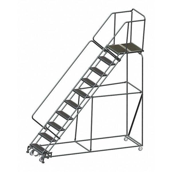 133" H Steel Slope Lockstep Rolling Ladder, 10 Steps, 450 lb. Load Capacity