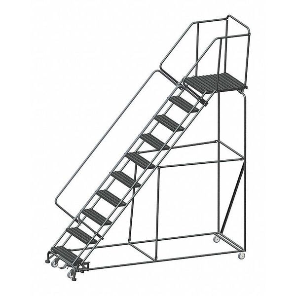 133" H Steel Slope Lockstep Rolling Ladder, 10 Steps, 450 lb. Load Capacity