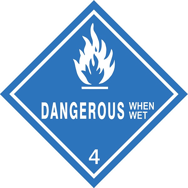 DOT Label, 4 In. W, White/Blue, PK250