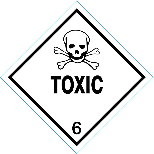DOT Label, 4 In. H, Toxic, 4 In. W, PK250