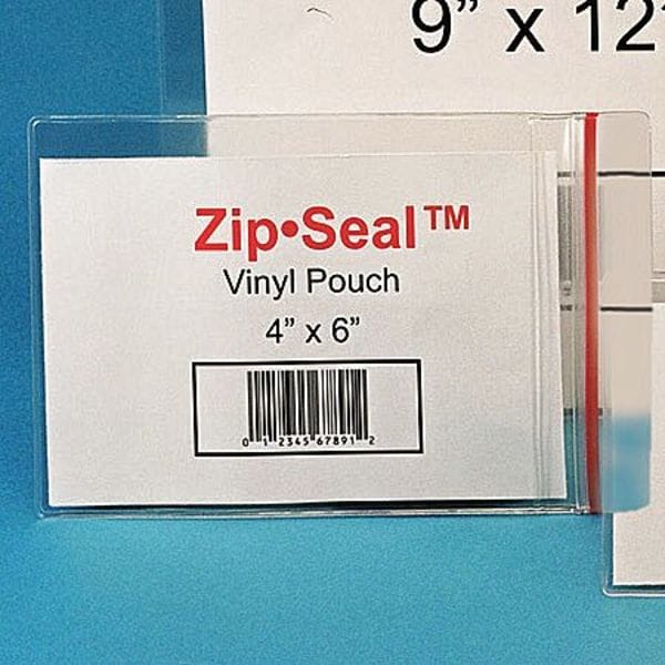 4" x 6" Zip Seal Vinyl Pouches, Pk25