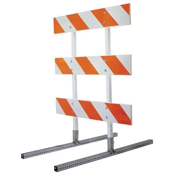 Square Barricade Feet, Silver, Blank