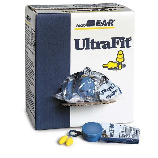 E-A-R(TM) UltraFit(TM) Reusable Foam Ear Plugs, Flanged Shape, 25 dB, Yellow, 5 PK