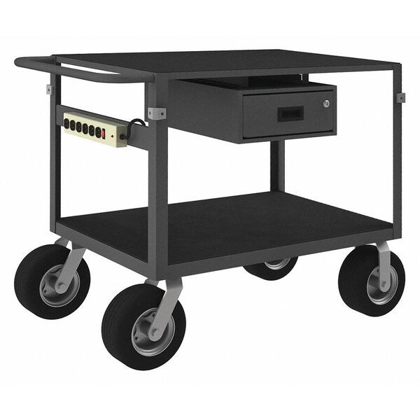Instrument Cart with Flush Metal Shelves, Steel, 1,200 lb Load Capacity, 2 Shelves, 60 in L
