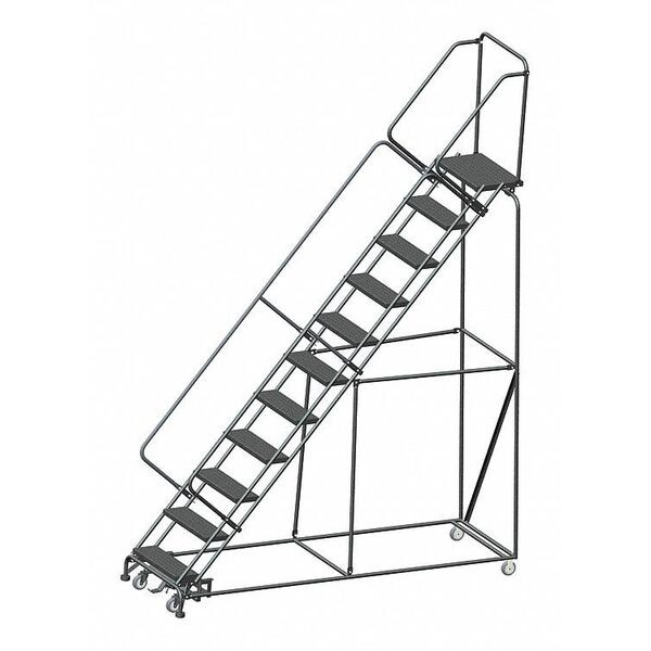 143" H Steel Slope Lockstep Rolling Ladder, 11 Steps, 450 lb. Load Capacity