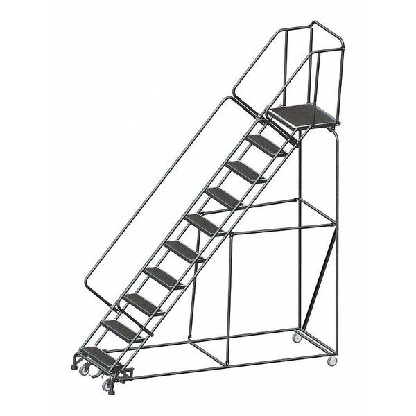 133" H Steel Slope Lockstep Rolling Ladder, 10 Steps, 450 lb. Load Capacity