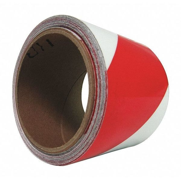 Floor Marking Tape, vinyl, No Legend, Red, 3 in W., 10 mil Thickness