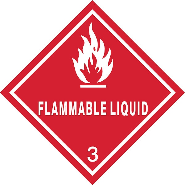 DOT Label, 4 In. H, Flammable Liquid, PK250