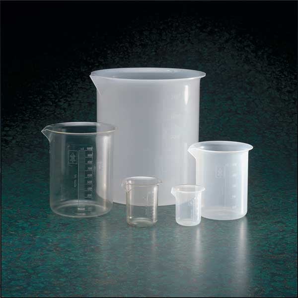 Beaker, Polymethylpentene, Low Form, 1 L / 33.81 fl oz Capacity, Not Rated Not Applicable, 4 PK