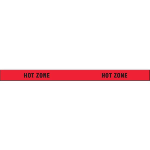 Barricade Tape, Hot Zone, Red, 3 in Wide x 1,000 ft Length, LDPE, 4 mil