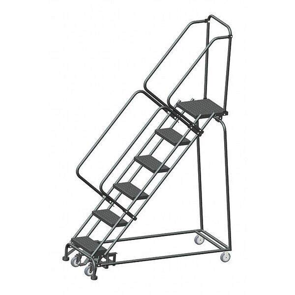 93" H Steel Rolling Ladder, 6 Steps, 450 lb. Load Capacity