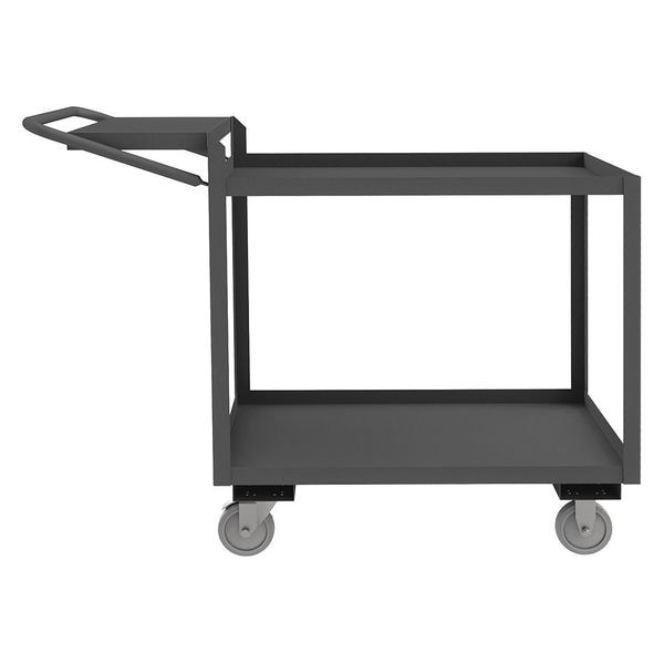 Order-Picking Utility Cart with Lipped Metal Shelves, Steel, 1,200 lb Load Capacity, 2 Shelves
