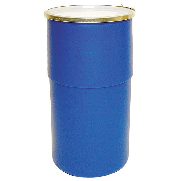 Open Head Transport Drum, Polyethylene, 15 gal, Unlined, Blue
