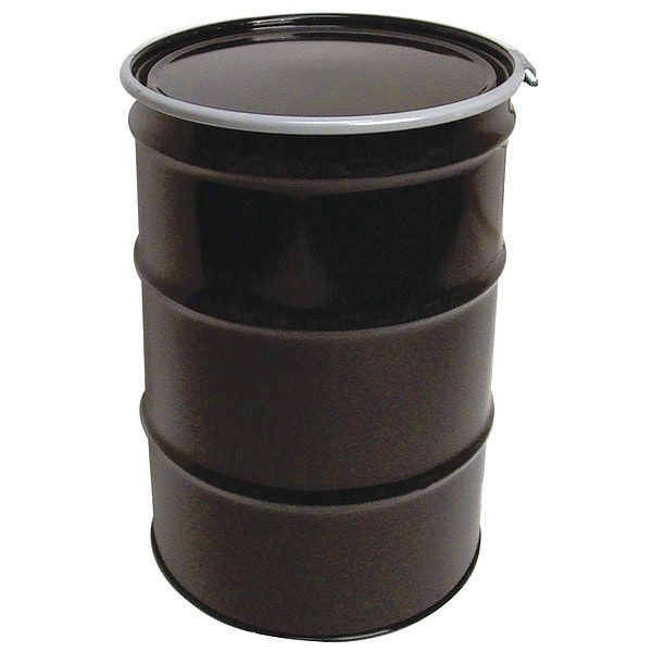 Open Head Transport Drum, Steel, 55 gal, Lined, Black