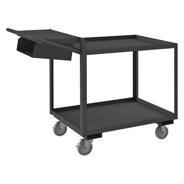 Order-Picking Utility Cart with Lipped Metal Shelves, Steel, 1,200 lb Load Capacity, 2 Shelves