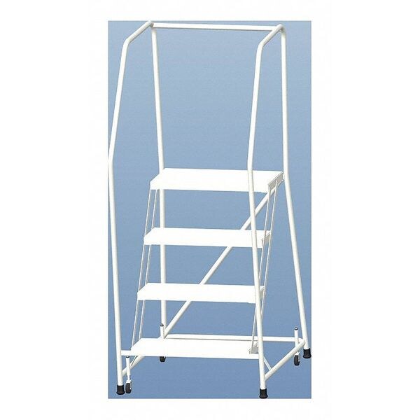 68" H Aluminum Rolling Ladder, 4 Steps, 350 lb. Load Capacity
