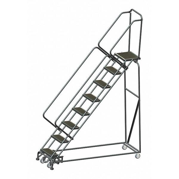 113" H Steel Rolling Ladder, 8 Steps, 450 lb. Load Capacity