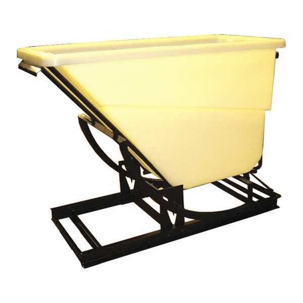 Self Dumping Hopper, 750 lb., Poly, White