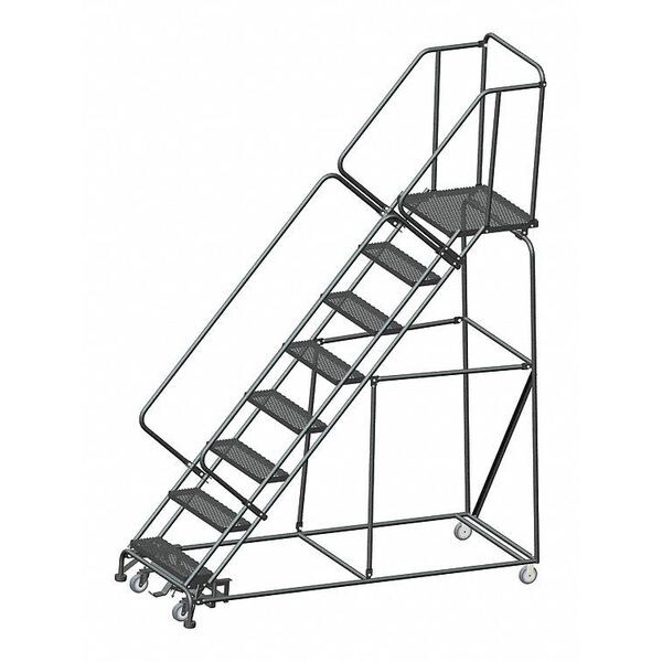 113" H Steel Slope Lockstep Rolling Ladder, 8 Steps, 450 lb. Load Capacity