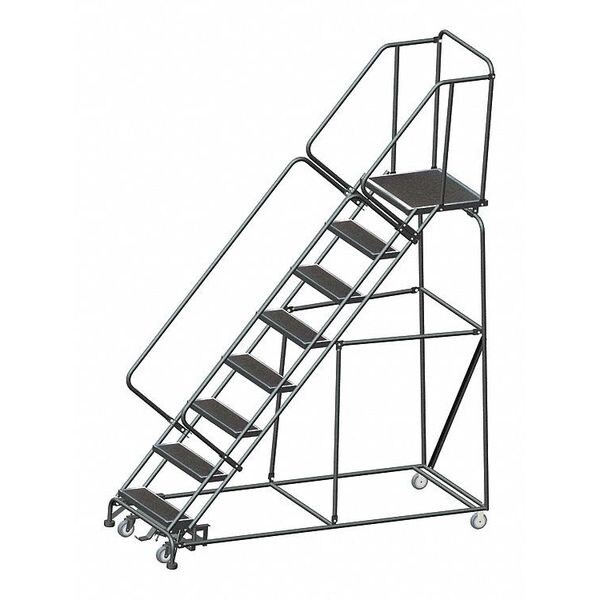 113" H Steel Slope Lockstep Rolling Ladder, 8 Steps, 450 lb. Load Capacity