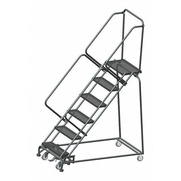93" H Steel Rolling Ladder, 6 Steps, 450 lb. Load Capacity