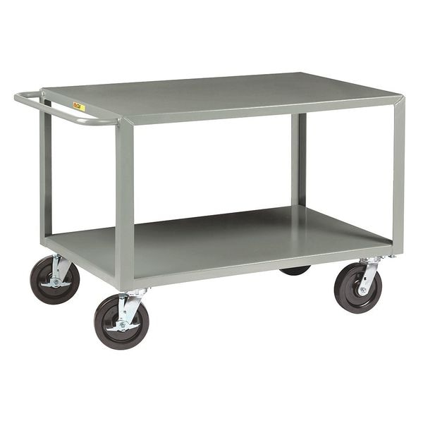 Utility Cart with Flush Metal Shelves, Steel, 5,000 lb Load Capacity, 2 Shelves, 65 1/2 in L