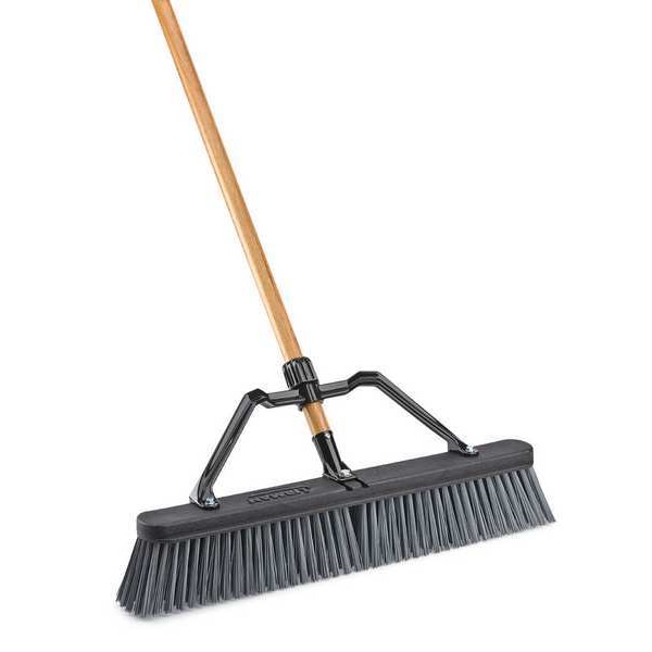 24 in Sweep Face Push Broom, Gray