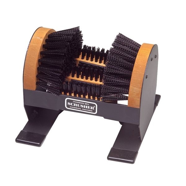 Deluxe Boot Brush, Scraper, Boot/Shoe Scrubber, Elevated Base, Black, 9 in L x 9 in W x 9 in H