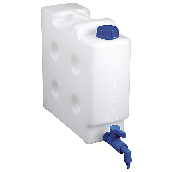 Jerrican Carboy, 10 L Capacity - mL, 2.64 gal Capacity - oz, Tamper Evident Closure, Polypropylene