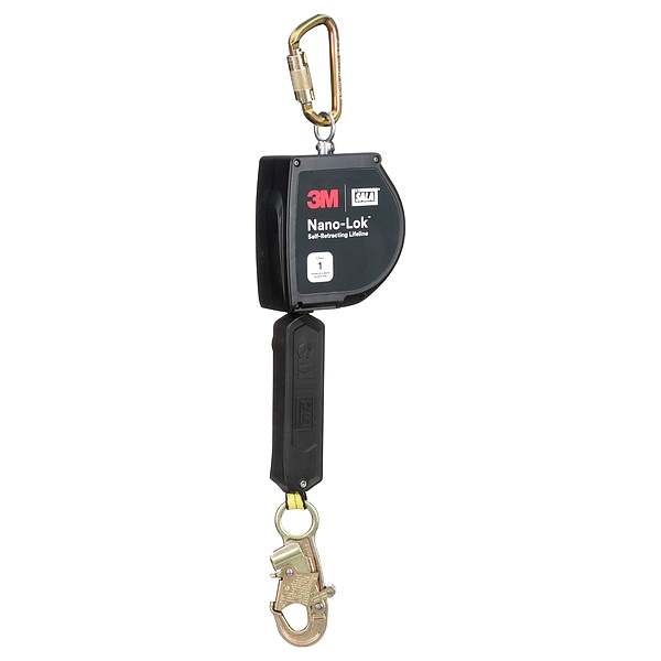 NANO-LOK(R) Self Retracting Lifeline, 20 ft. Length, Swivel Snap Hook, Steel, 1 Leg(s)