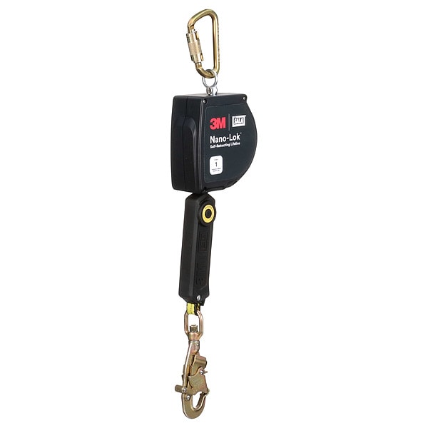 NANO-LOK(R) Self Retracting Lifeline, 20 ft. Length, Snap Hook, Steel, 1 Leg(s)