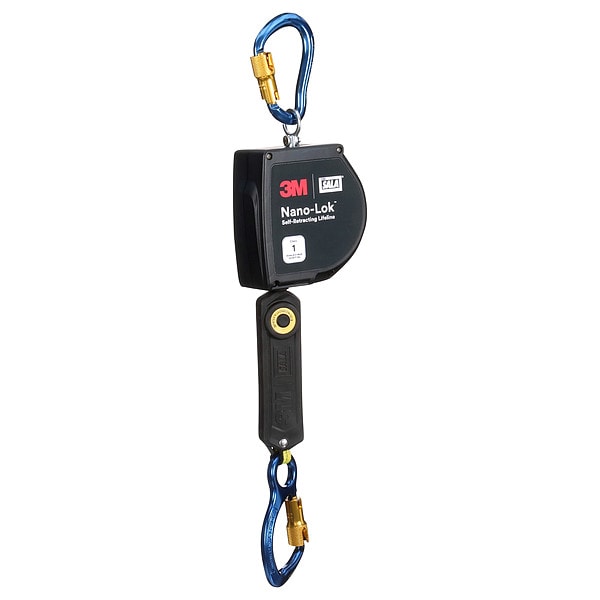 NANO-LOK(R) Self Retracting Lifeline, 20 ft. Length, Carabiner, Aluminum, 1 Leg(s)