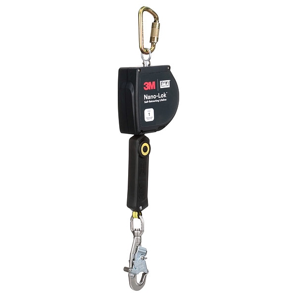 NANO-LOK(R) Self Retracting Lifeline, 20 ft. Length, Swivel Snap Hook, Stainless Steel, 1 Leg(s)
