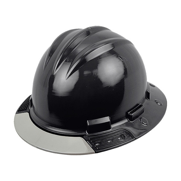 Full Brim Hard Hat, HDPE, 4 Point Ratchet, Type 1, Class E, Black