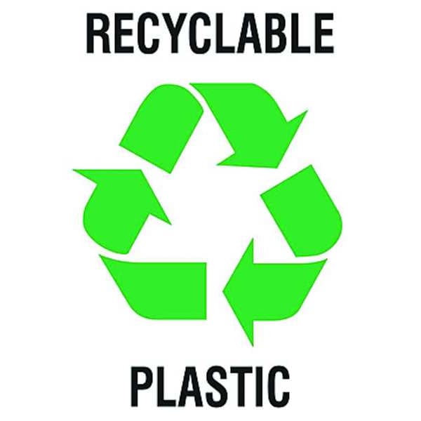 Recycling Label, 10 In. H, 10 In. W, PK5, 20640LFLS