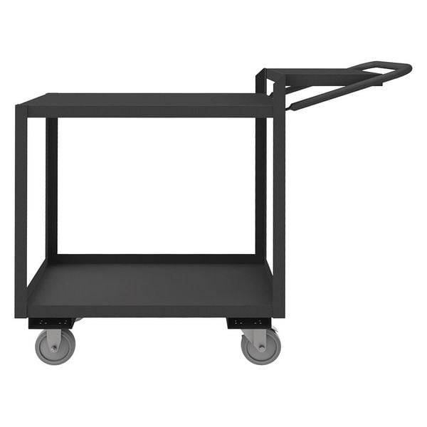Order-Picking Utility Cart with Lipped & Flush Metal Shelves, Steel, 1,200 lb Load Capacity