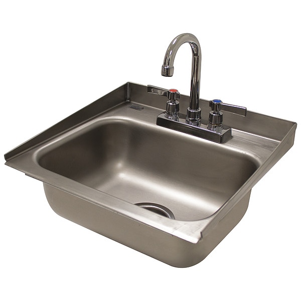 Drop-In Sink, Drop-In Mount, 2 Hole, 10" x 14", Stainless steel