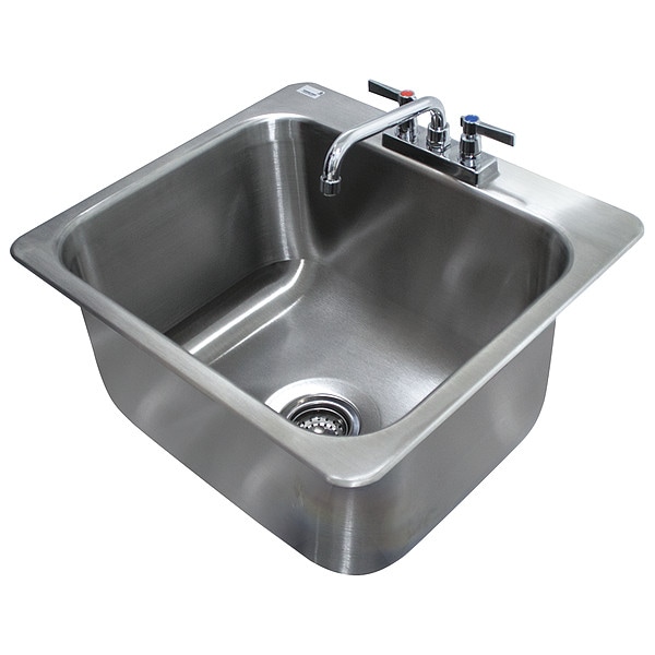 Drop-In Sink, 2 Hole, 16" x 20", Stainless steel