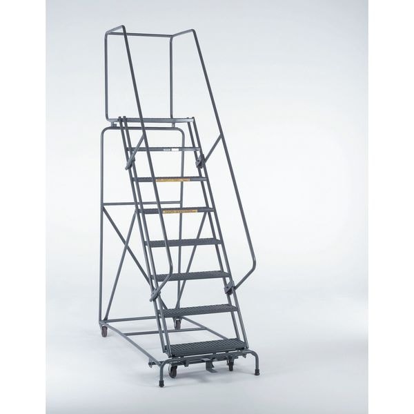 143 in H Steel Rolling Ladder, 11 Steps, 450 lb Load Capacity