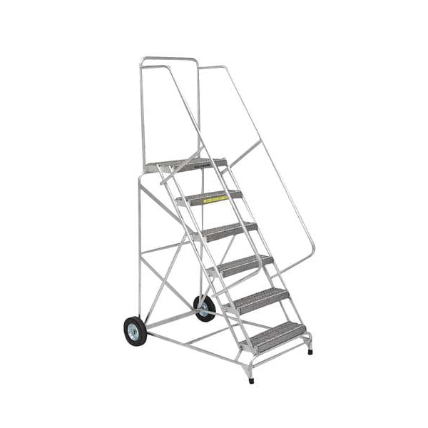 103 in H Aluminum Wheelbarrow Ladder, 7 Steps, 300 lb Load Capacity