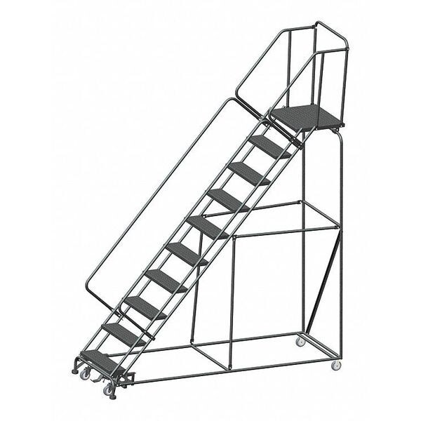 133" H Steel Slope Lockstep Rolling Ladder, 10 Steps, 450 lb. Load Capacity