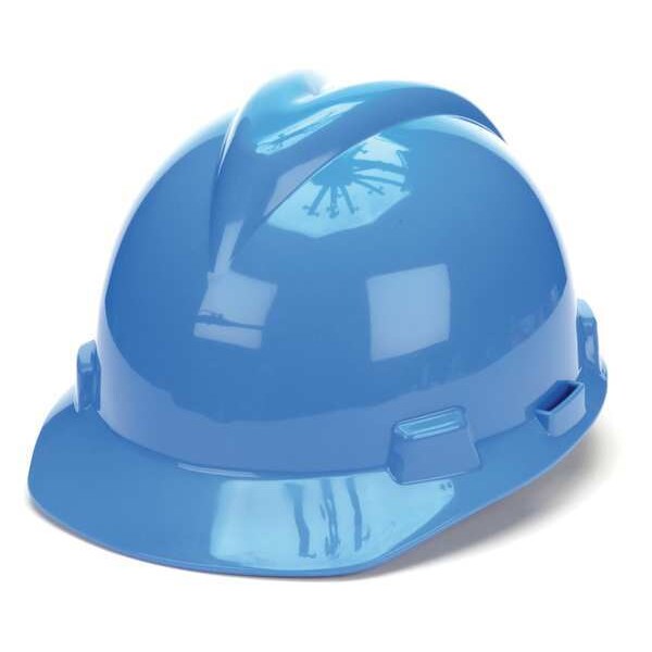 Hard Hat, V-Gard, Polyethylene, 4 Point Pinlock, Type 1, Class E, Blue