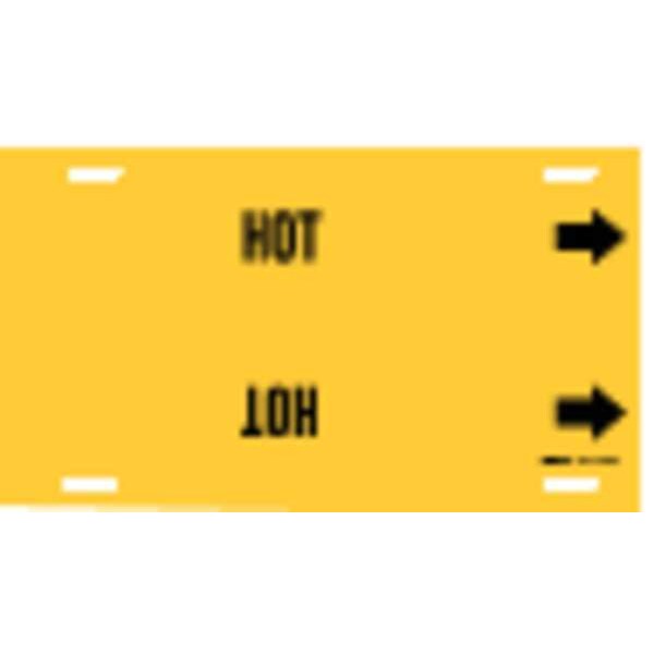 Pipe Marker, Hot, Yellow, 10 to 15 In