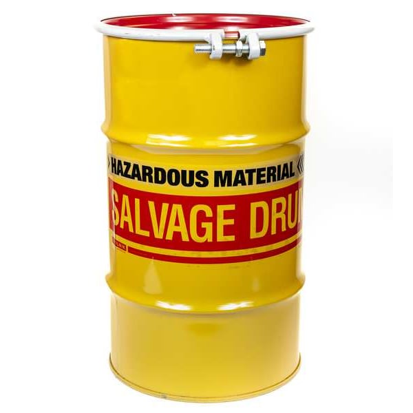 Open Head Transport Drum, Steel, 15 gal, Lined, Yellow