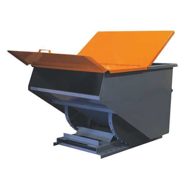 Hopper Lid, Red, Hinged, Fits 2 cu. yd.